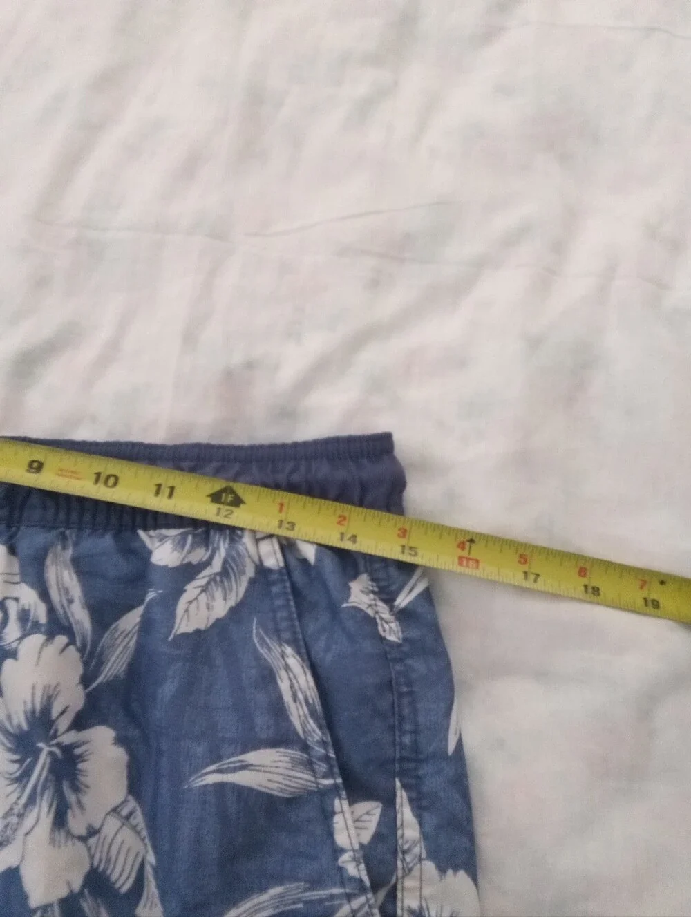 American Eagle Outfitters Blue and White Floral Swim Trunks